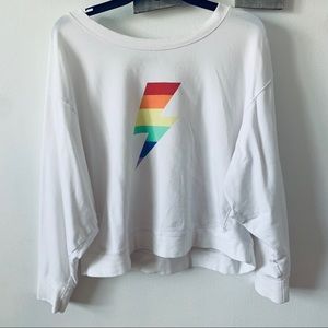 NWOT rainbow lightening bolt top